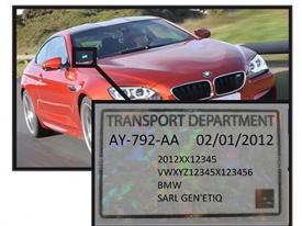 Etiquette identification voiture Etiquette identification voiture
