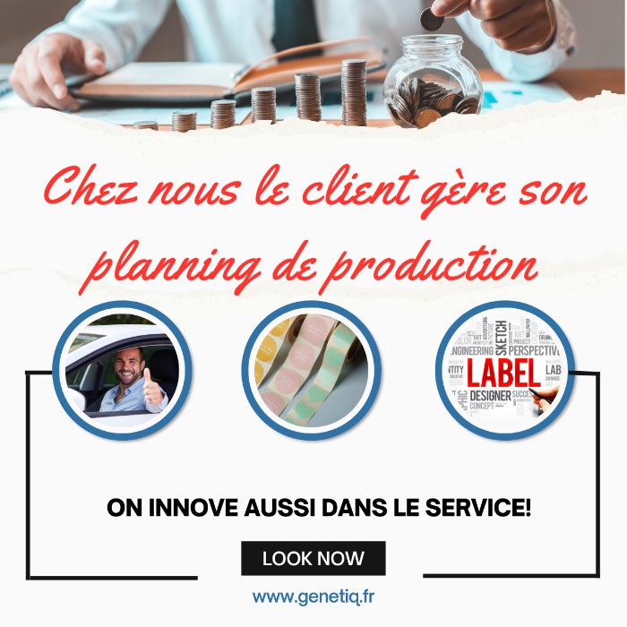 Un client de Gen'étiq en direct avec l'atelier gère ses priorités de production 