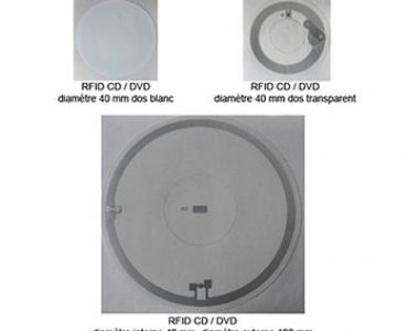 Etiquette RFID pour CD / DVD (bibliothèques)