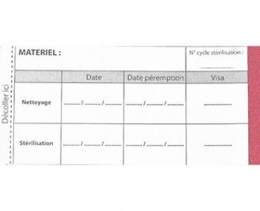 Sterilisation indicator, steam, double coated labels, medical, pharma 