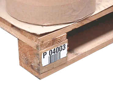 Etiquette d'identification et de traçabilité de palette en bois