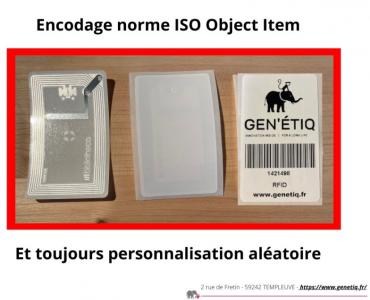 Etiquette adhésive RFID avec encodage norme ISO Object Item 